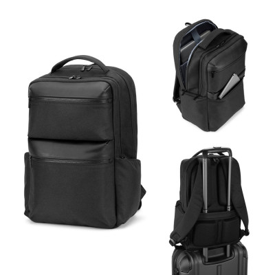 COPENHAGEN. Mochila em twill reciclado repelente à água com dois bolsos frontais de grande dimensão 17'3